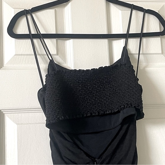 Alice + Olivia Lux Ruched Black Maxi Dress Size 8 Slim Fit Sexy Night Party - Picture 4 of 13